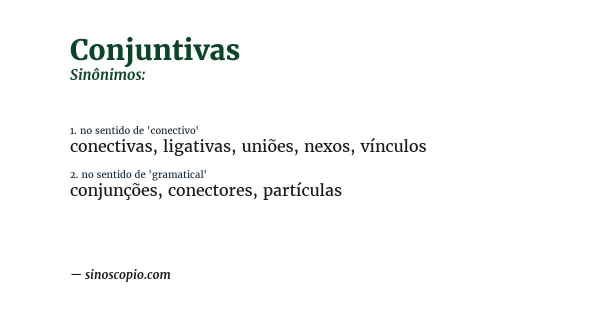 Sinônimo de conjuntivas