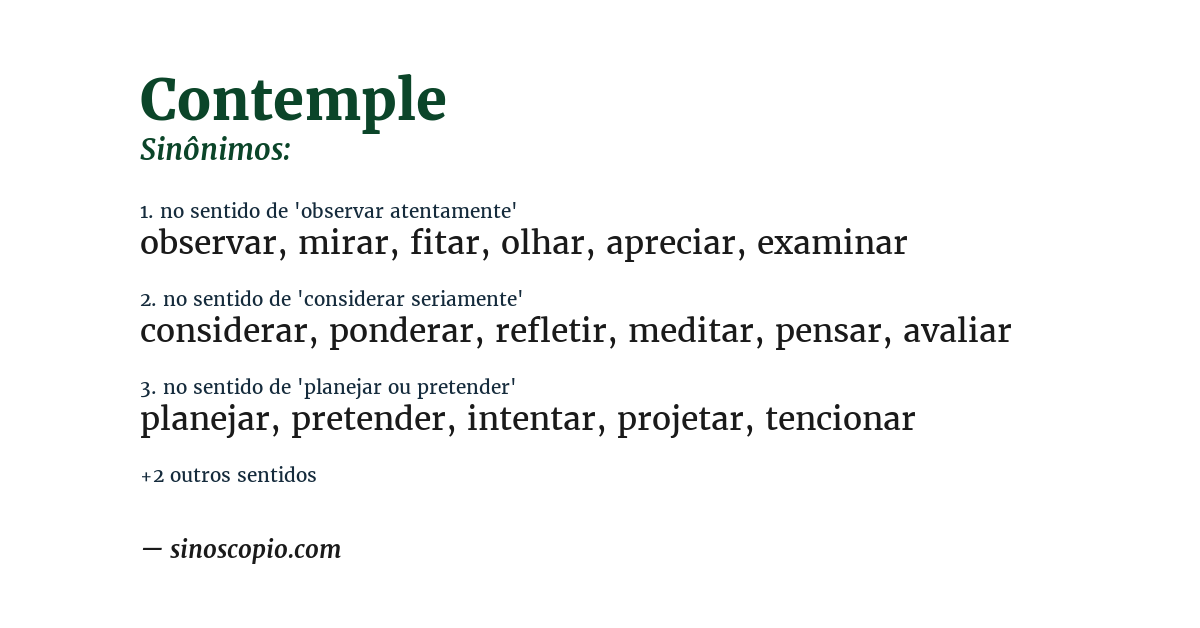 Sinônimo de contemple