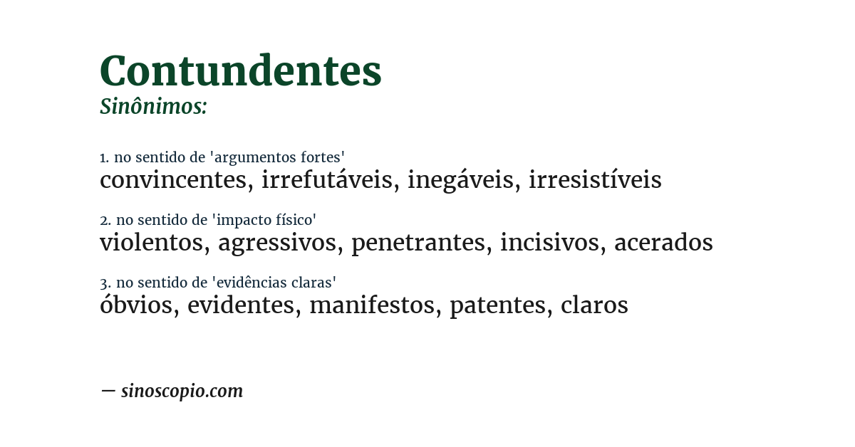 Sinônimo de contundentes