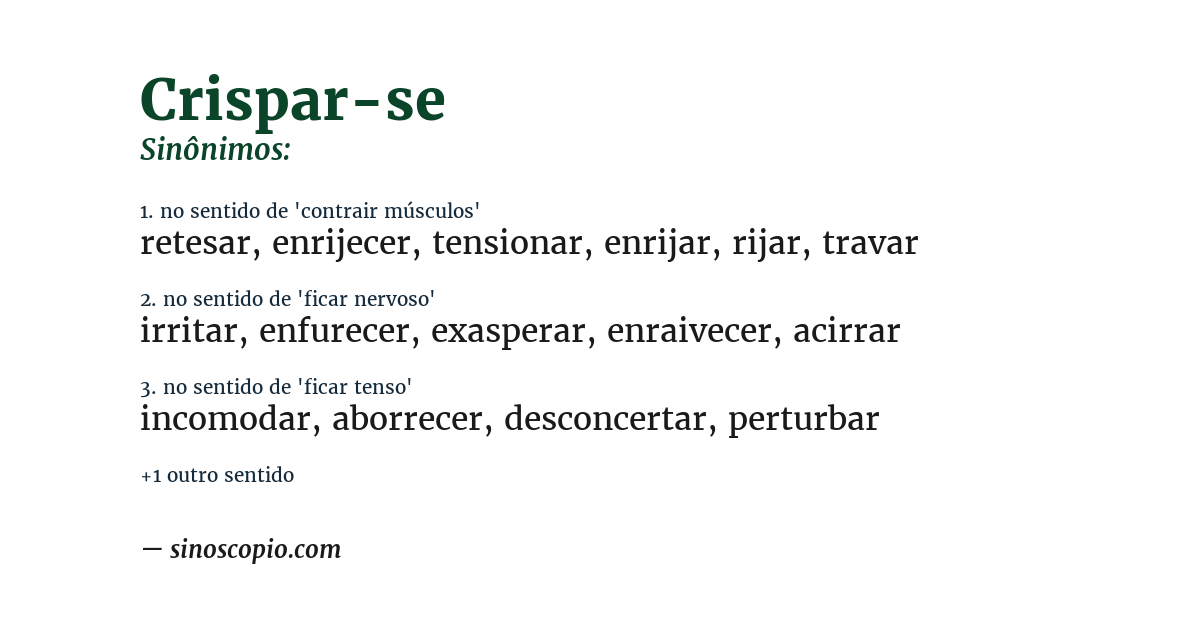 Sinônimo de crispar-se