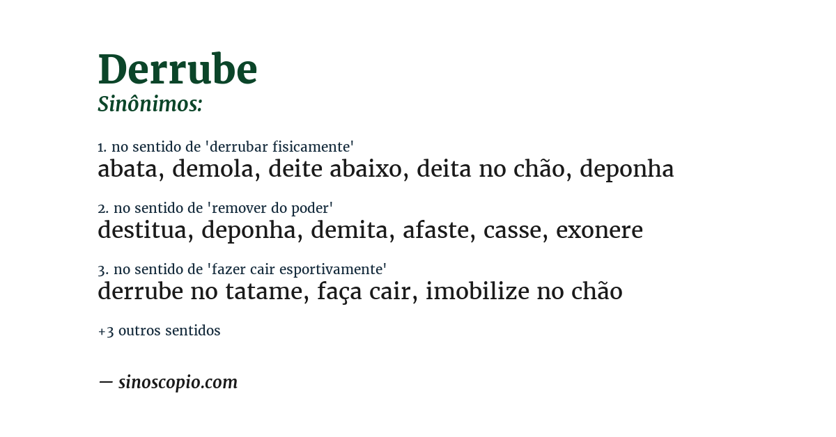 Sinônimo de derrube