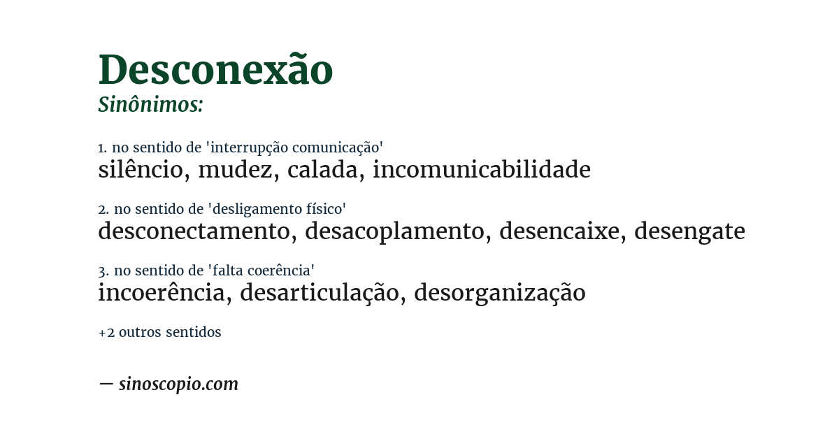 Sinônimo de desconexão