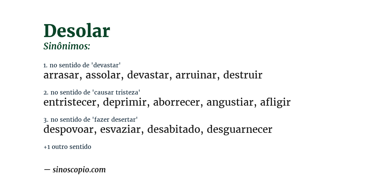 Sinônimo de desolar