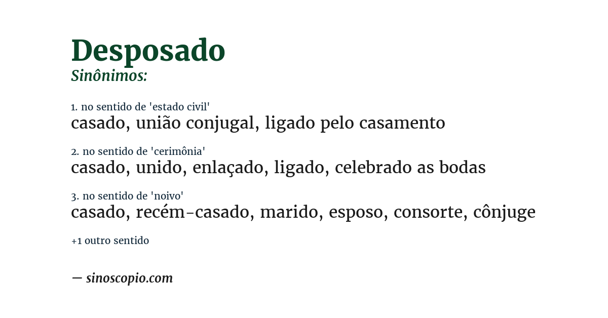 Sinônimo de desposado
