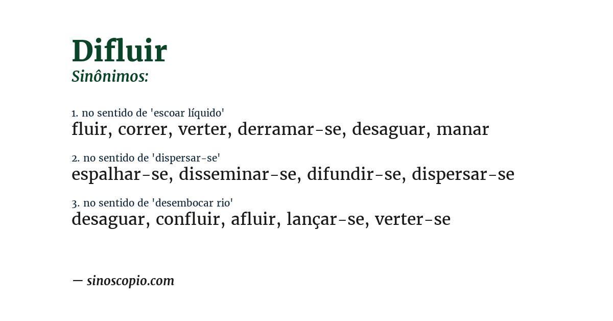 Sinônimo de difluir