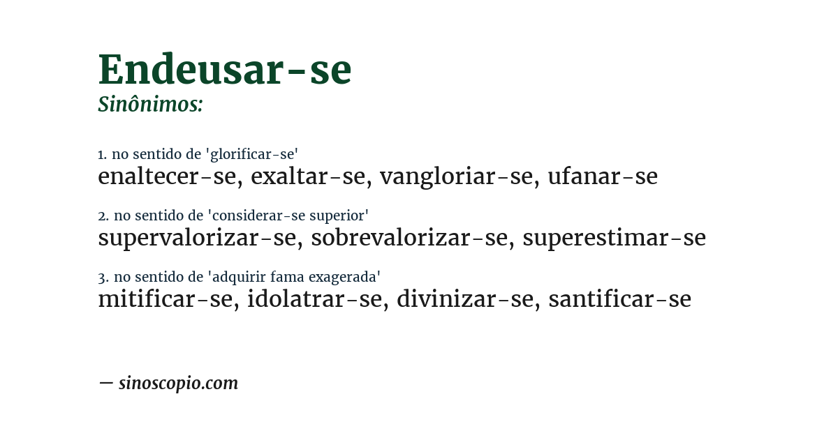 Sinônimo de endeusar-se