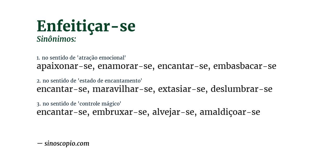 Sinônimo de enfeitiçar-se