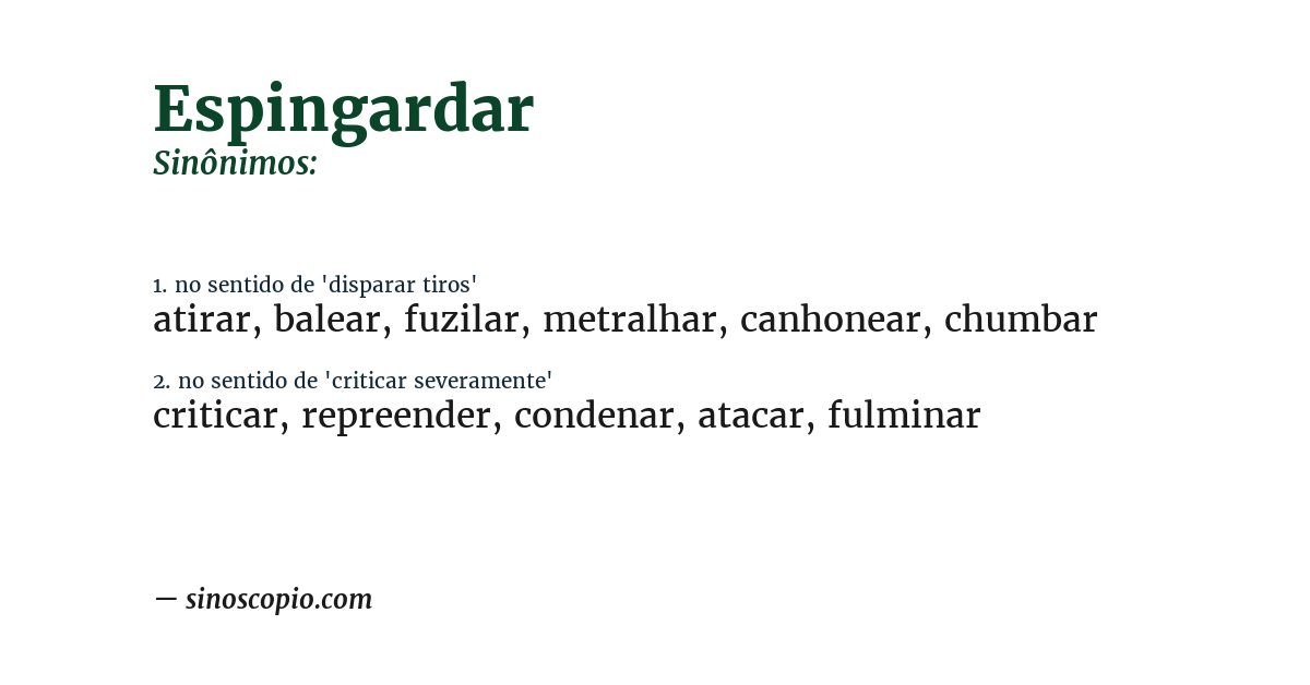 Sinônimo de espingardar
