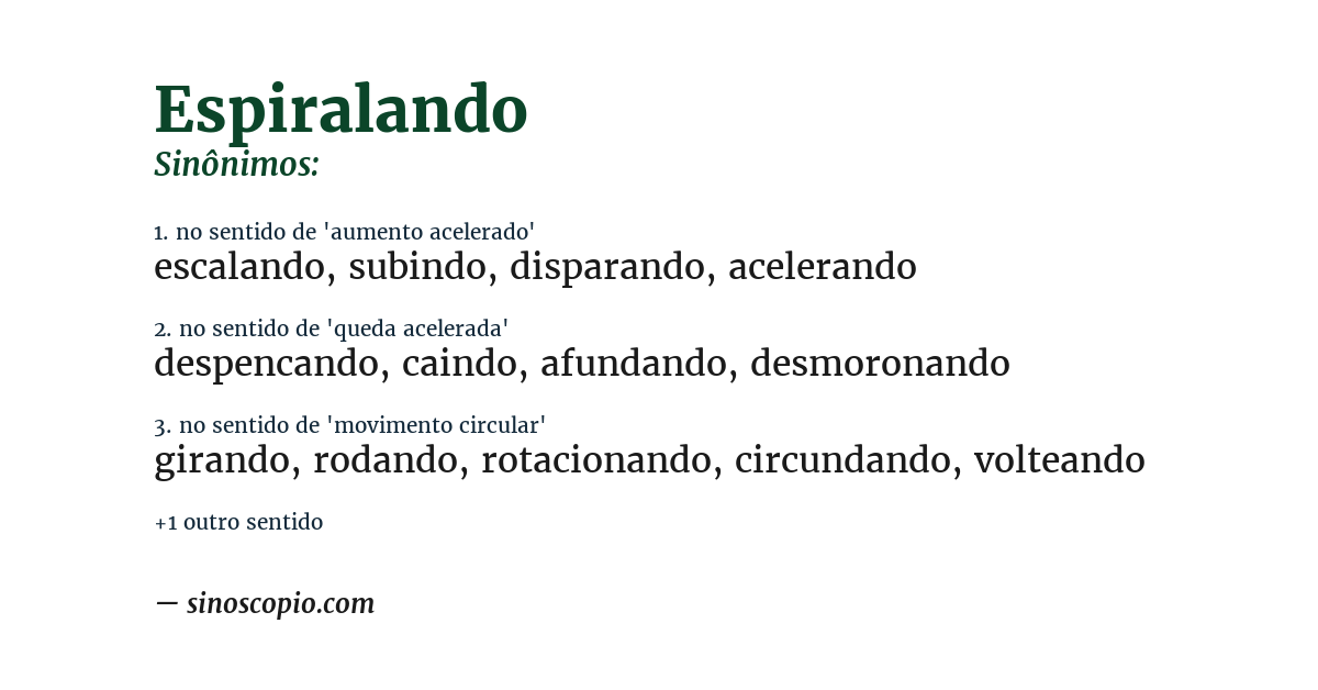 Sinônimo de espiralando