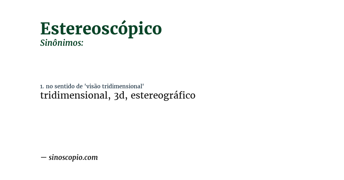 Sinônimo de estereoscópico