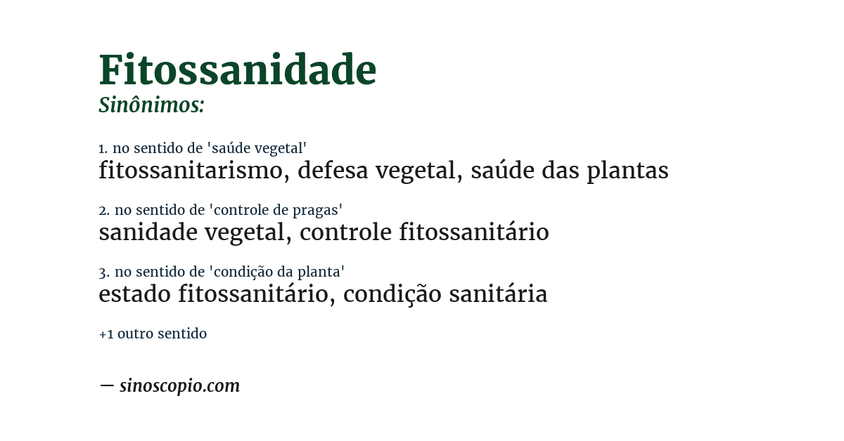 Sinônimo de fitossanidade