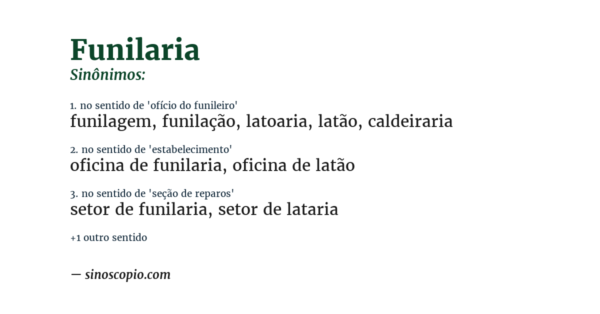 Sinônimo de funilaria