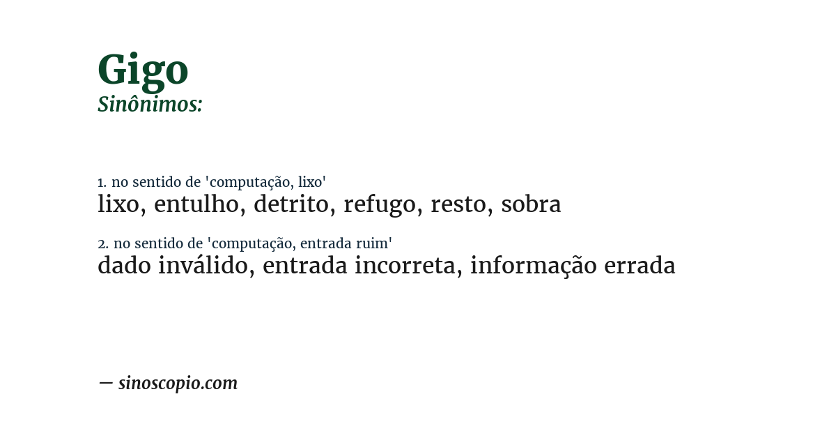 Sinônimo de gigo