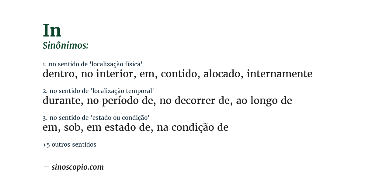 Sinônimo de in