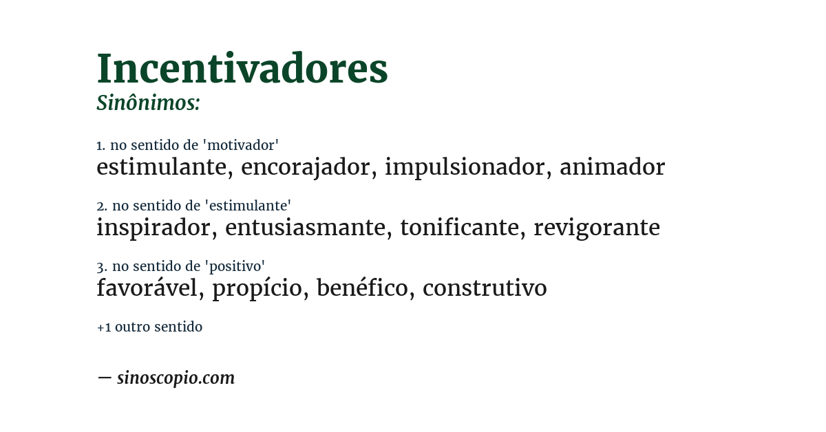 Sinônimo de incentivadores