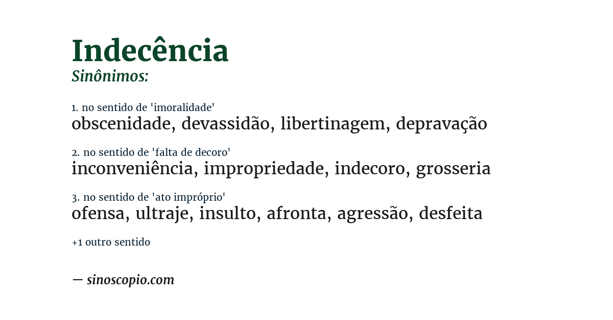 Sinônimo de indecência