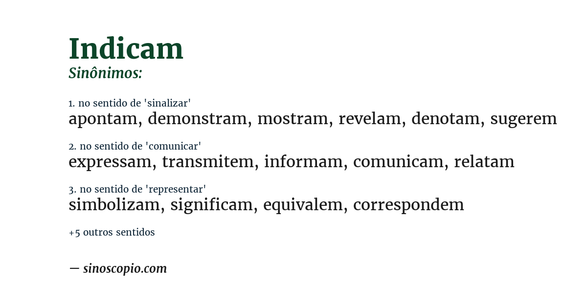Sinônimo de indicam