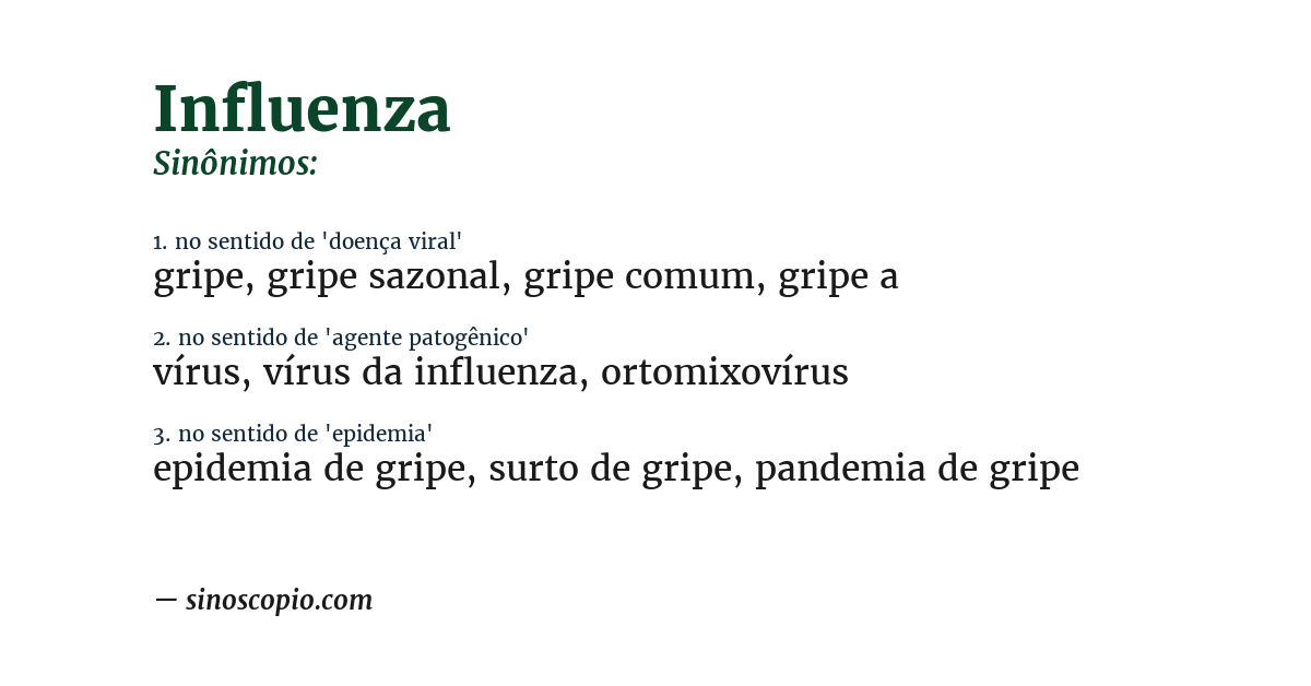 Sinônimo de influenza