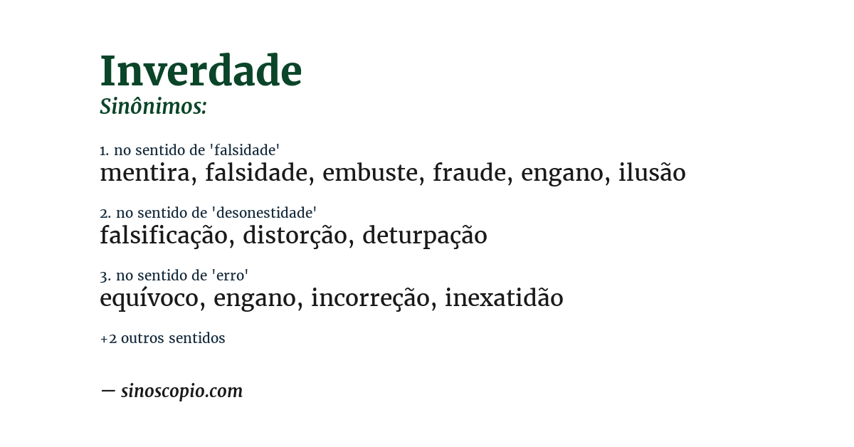 Sinônimo de inverdade