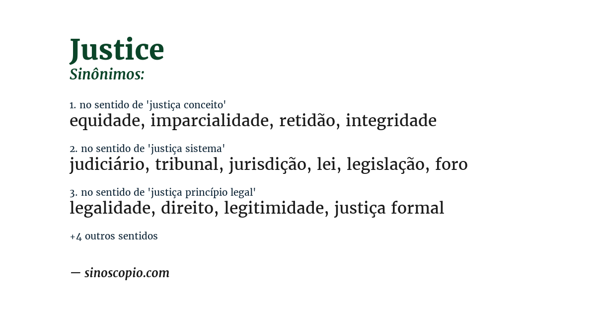 Sinônimo de justice