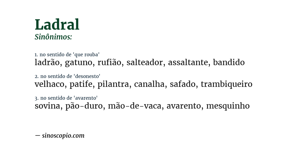 Sinônimo de ladral