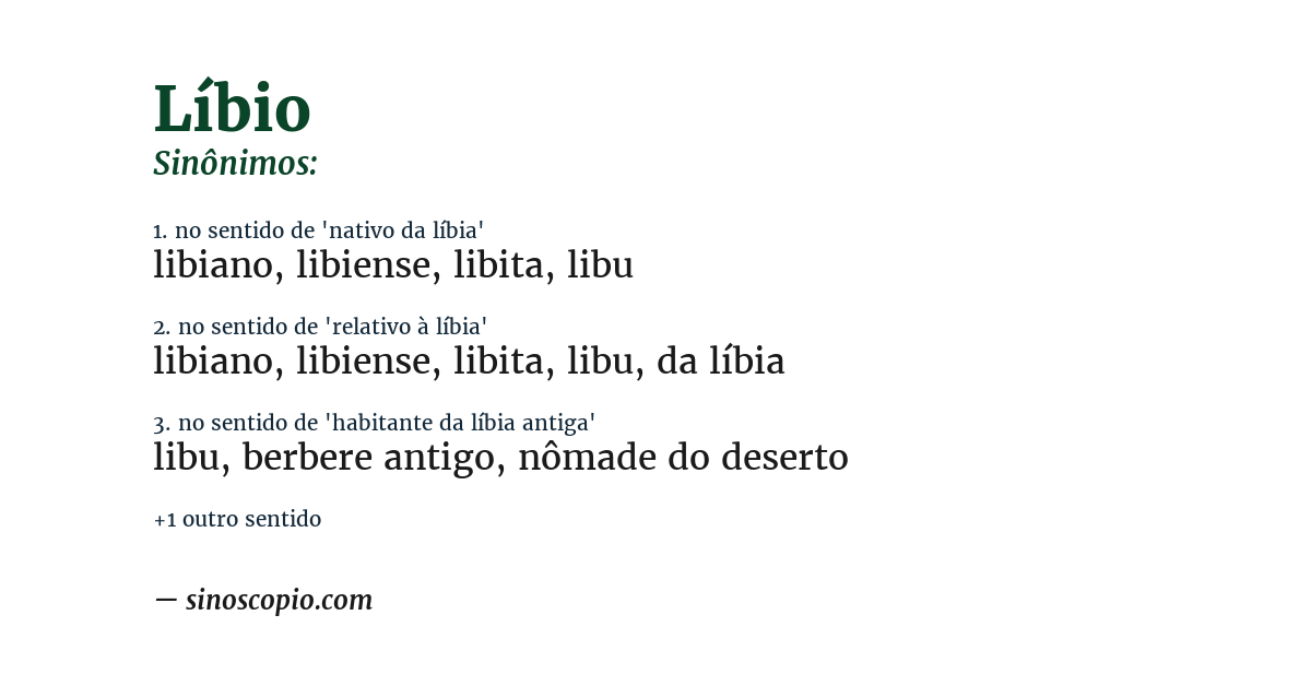 Sinônimo de líbio