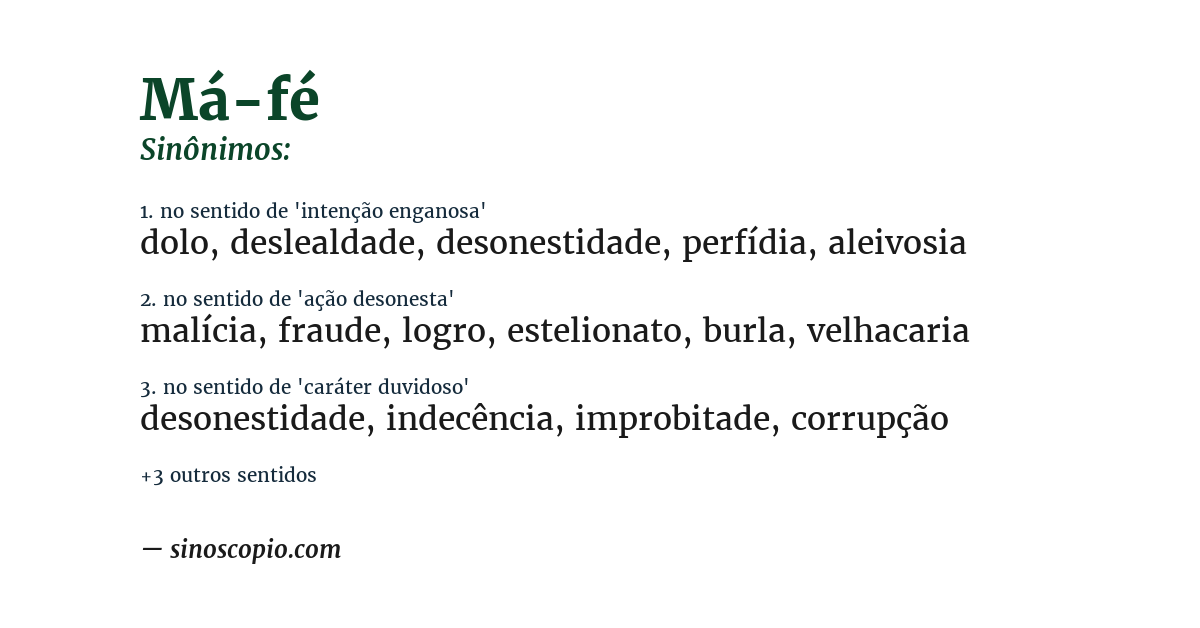 Sinônimo de má-fé