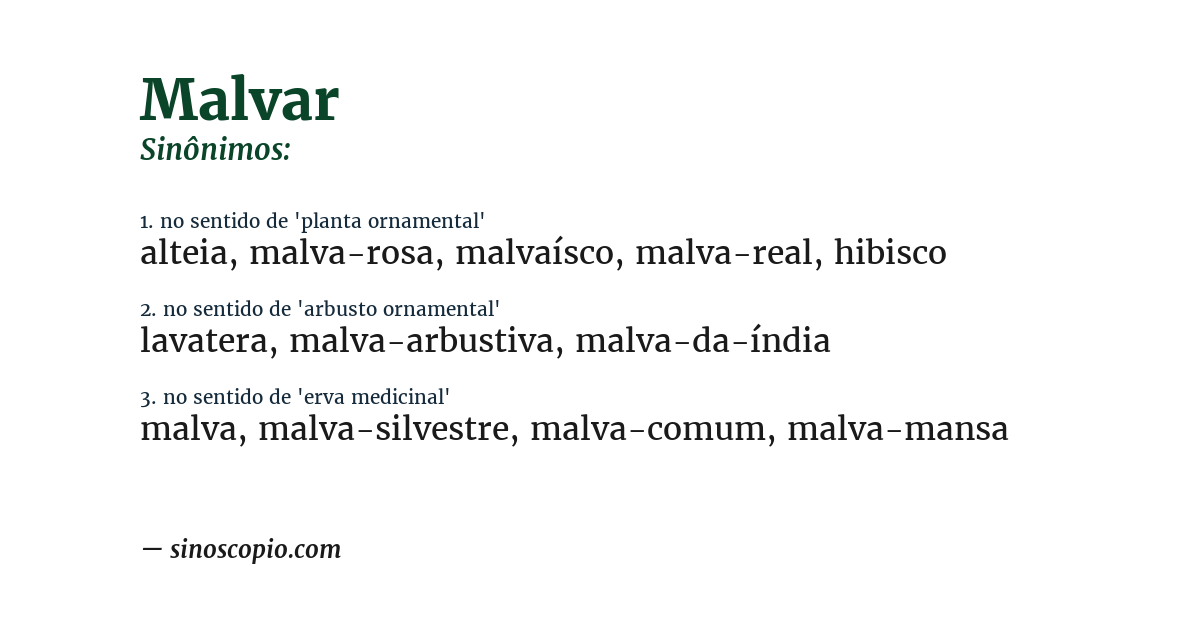 Sinônimo de malvar
