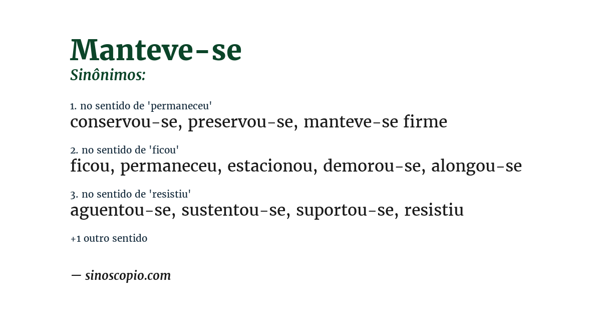 Sinônimo de manteve-se