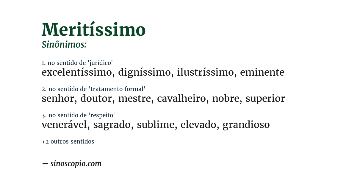Sinônimo de meritíssimo