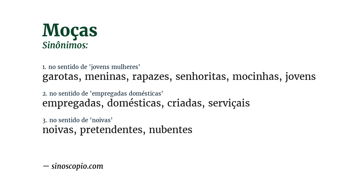 Sinônimo de moças