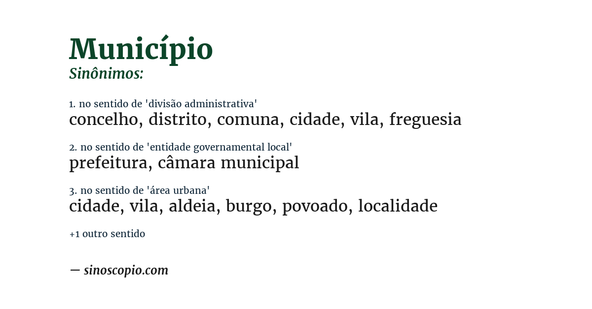 Sinônimo de município