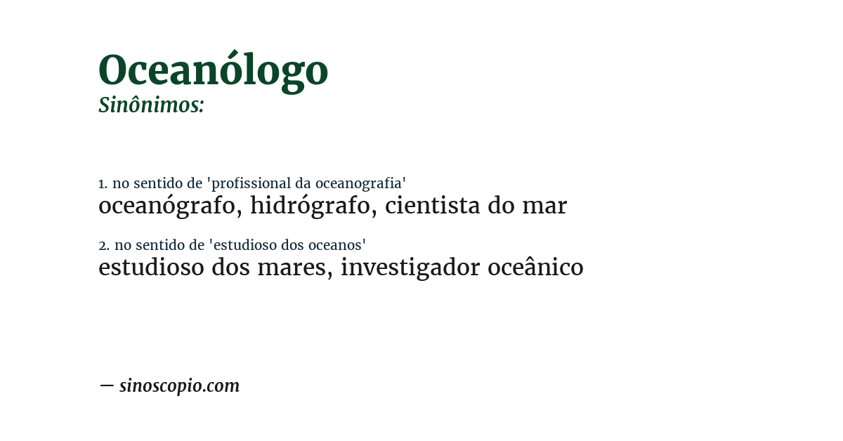 Sinônimo de oceanólogo