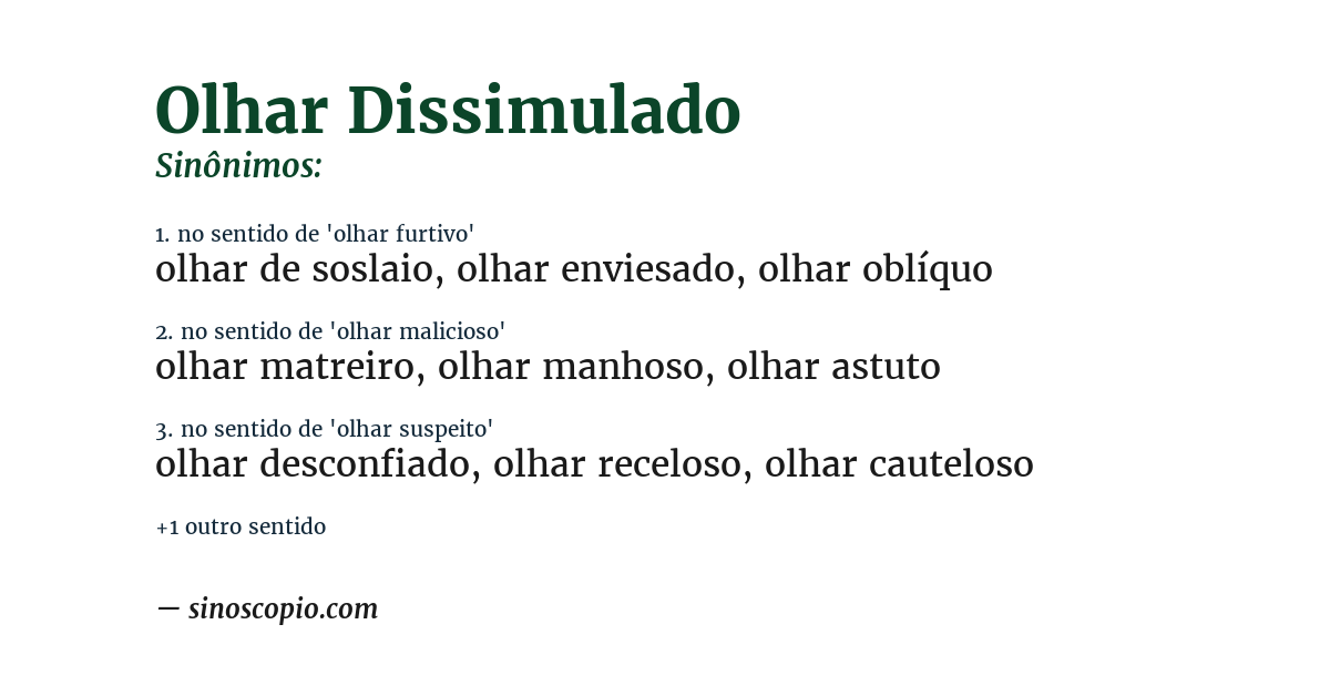 Sinônimo de olhar dissimulado