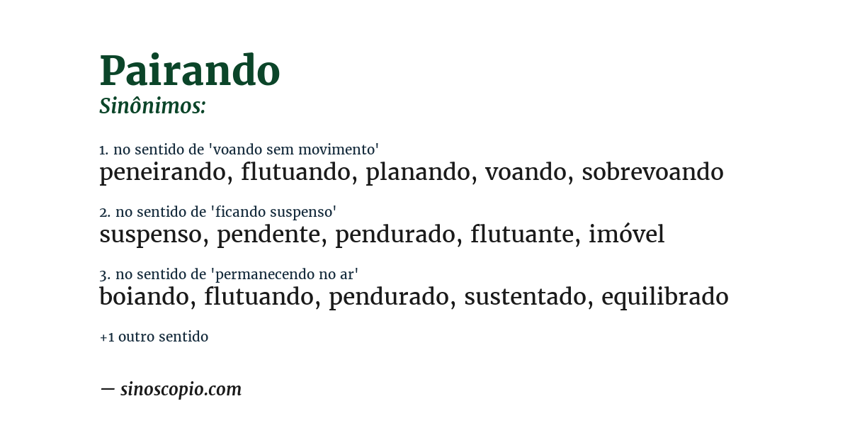 Sinônimo de pairando
