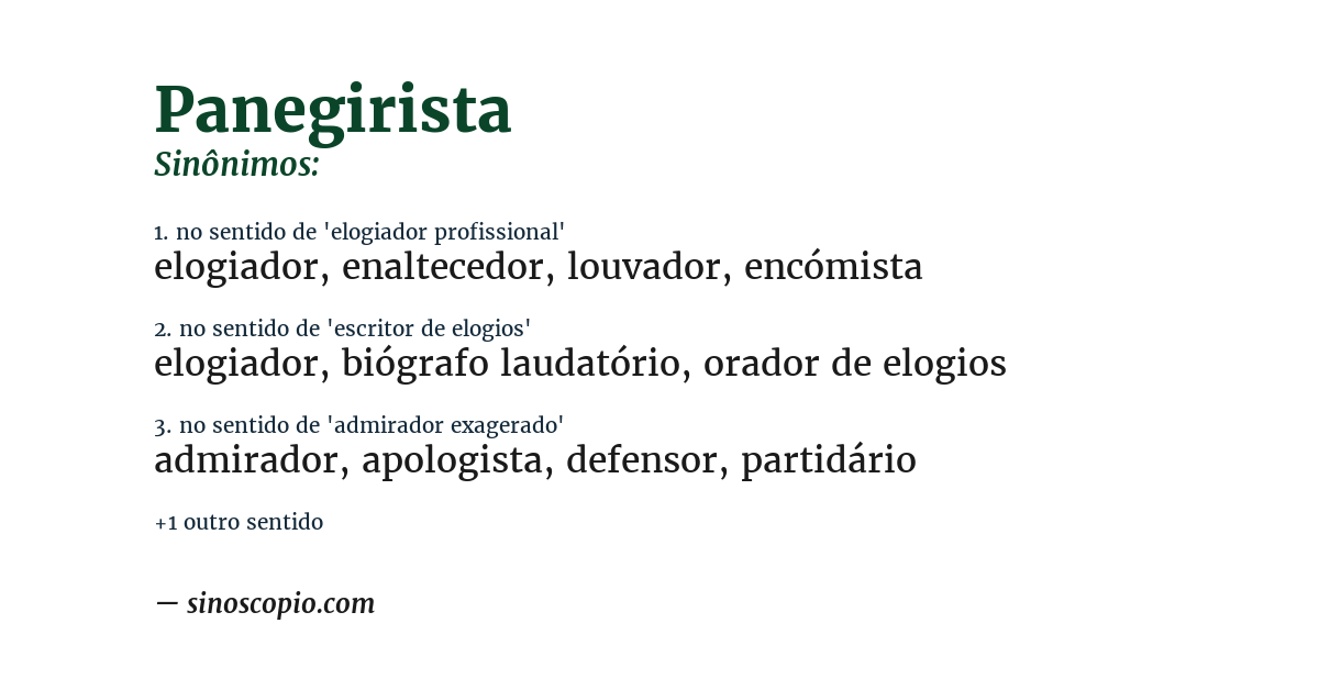 Sinônimo de panegirista