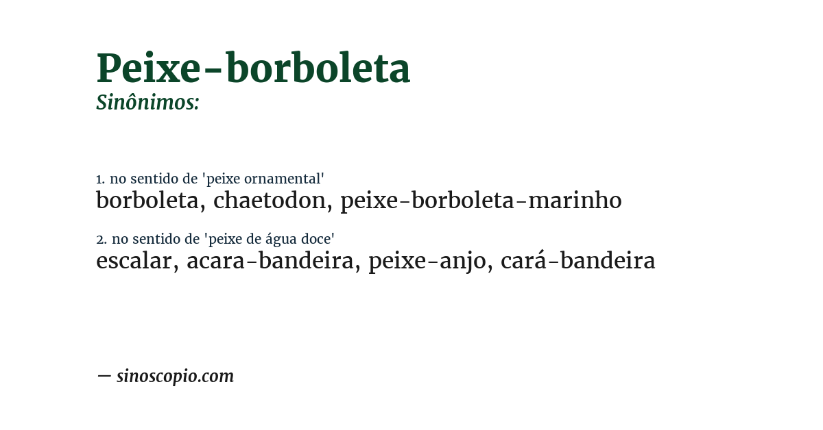 Sinônimo de peixe-borboleta