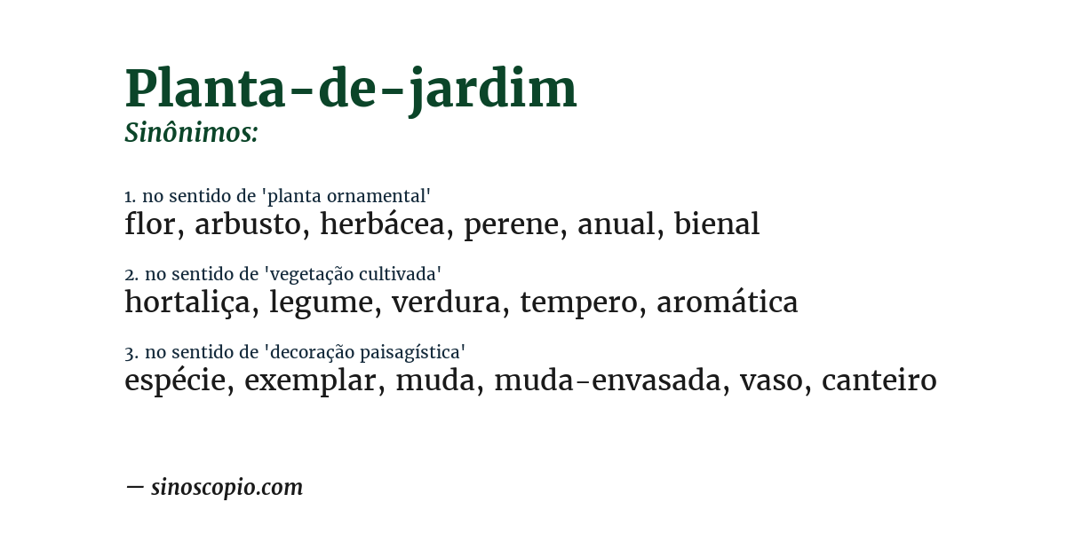 Sinônimo de planta-de-jardim