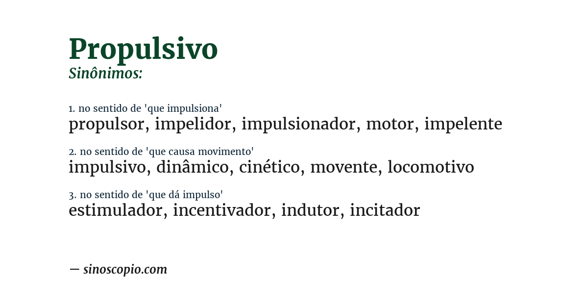 Sinônimo de propulsivo