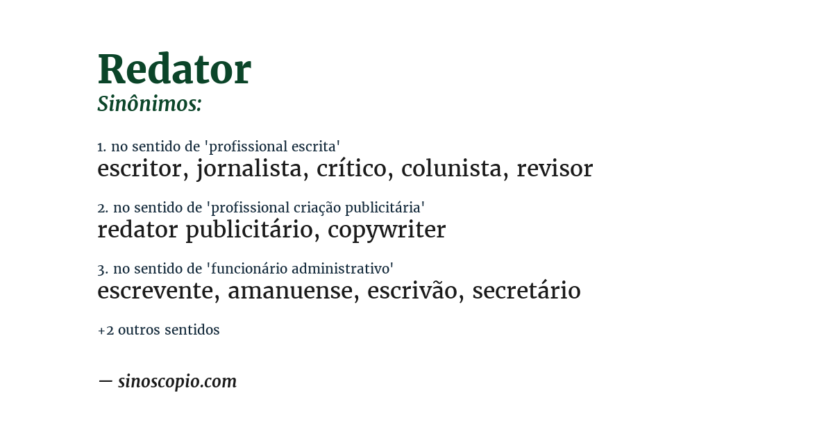 Sinônimo de redator