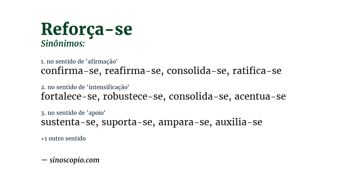 Sinônimo de reforça-se