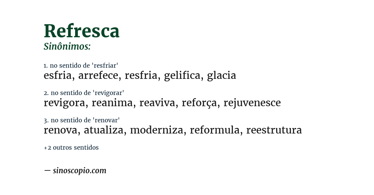Sinônimo de refresca