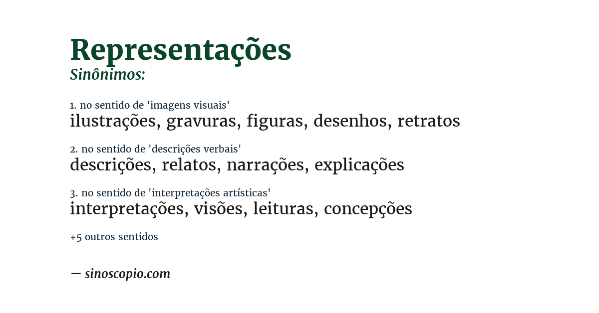 Sinônimo de representações