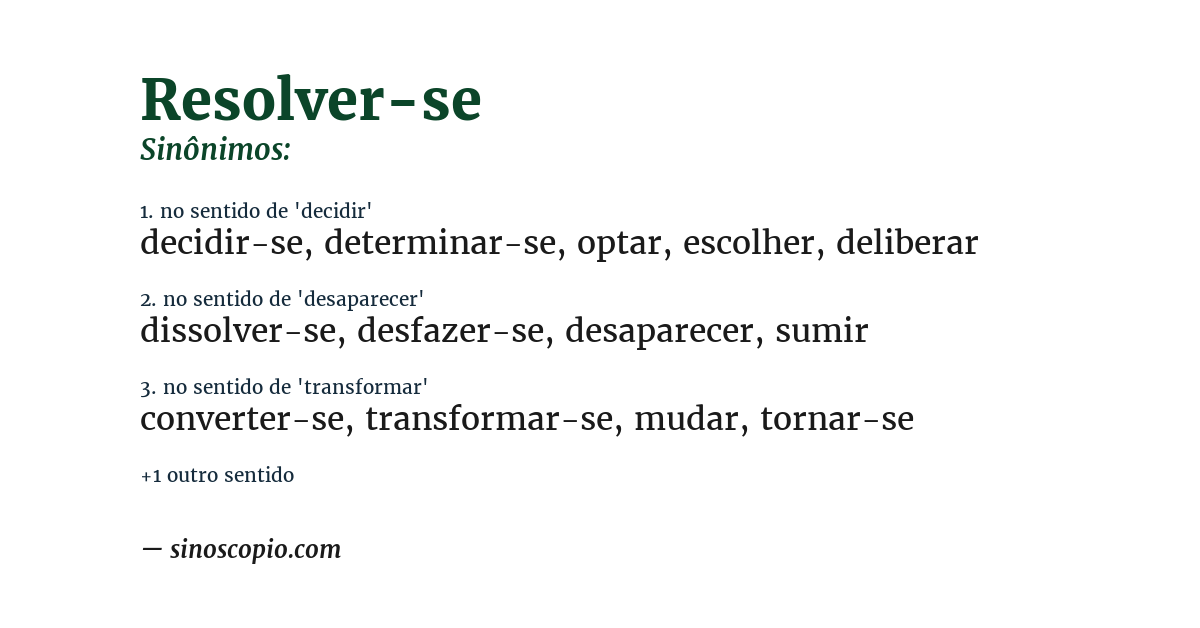 Sinônimo de resolver-se
