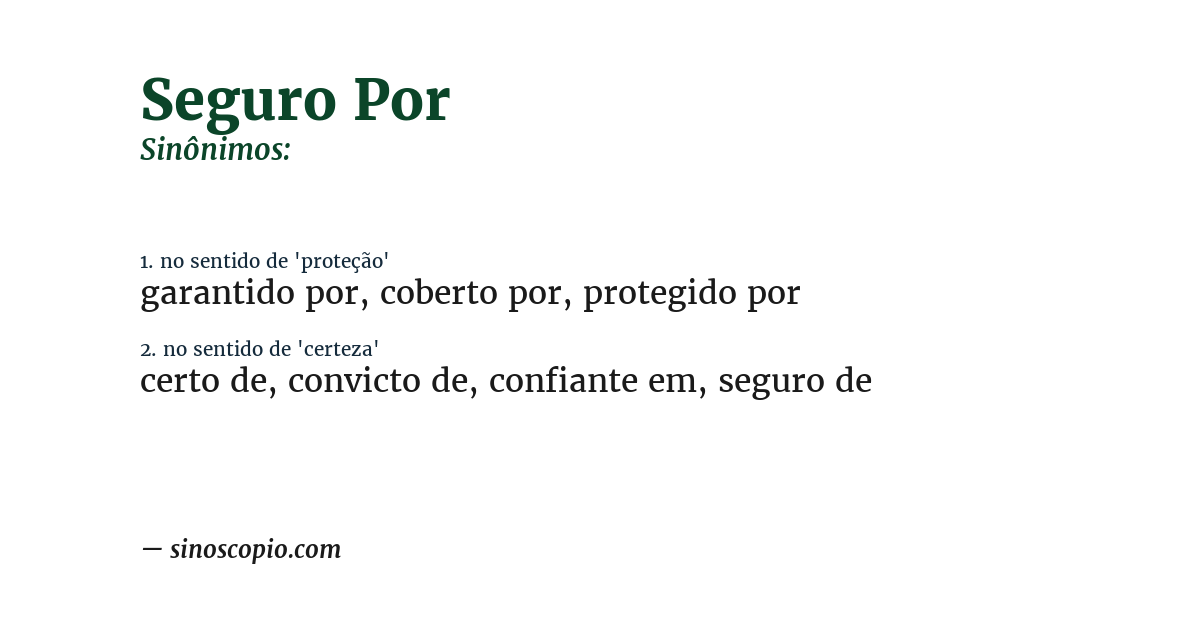 Sinônimo de seguro por