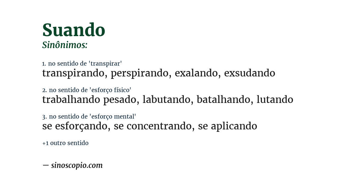 Sinônimo de suando