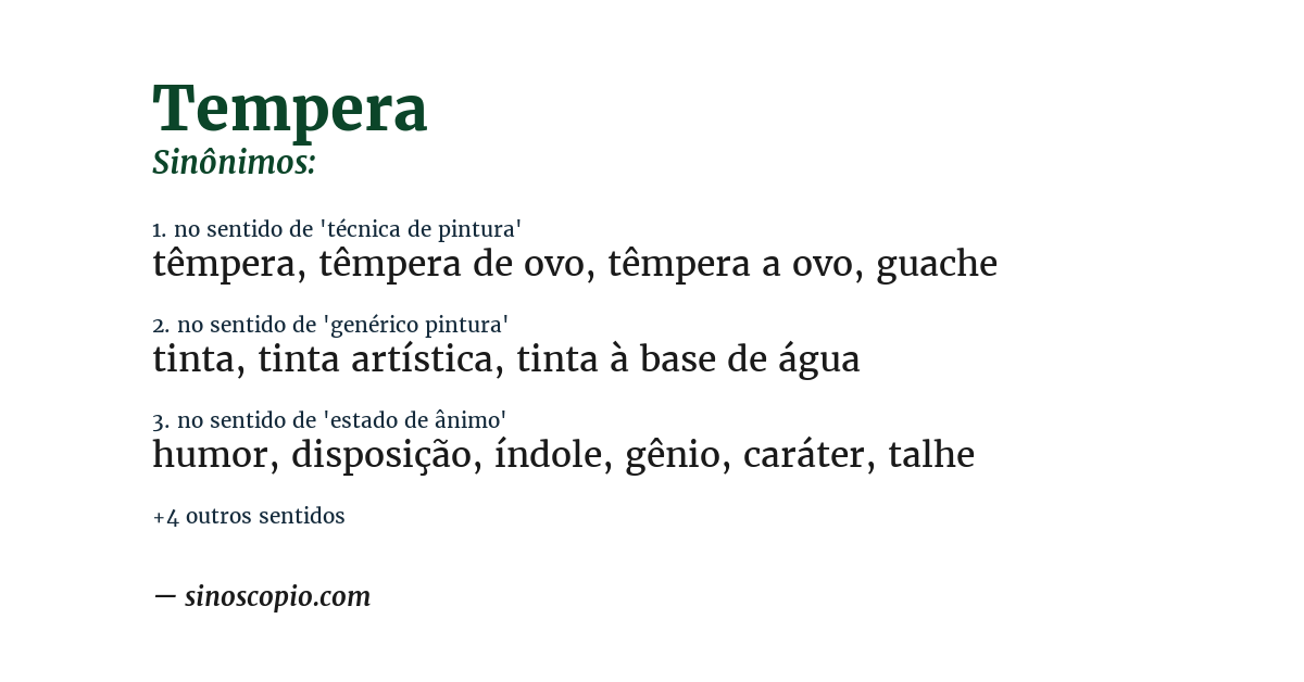 Sinônimo de tempera
