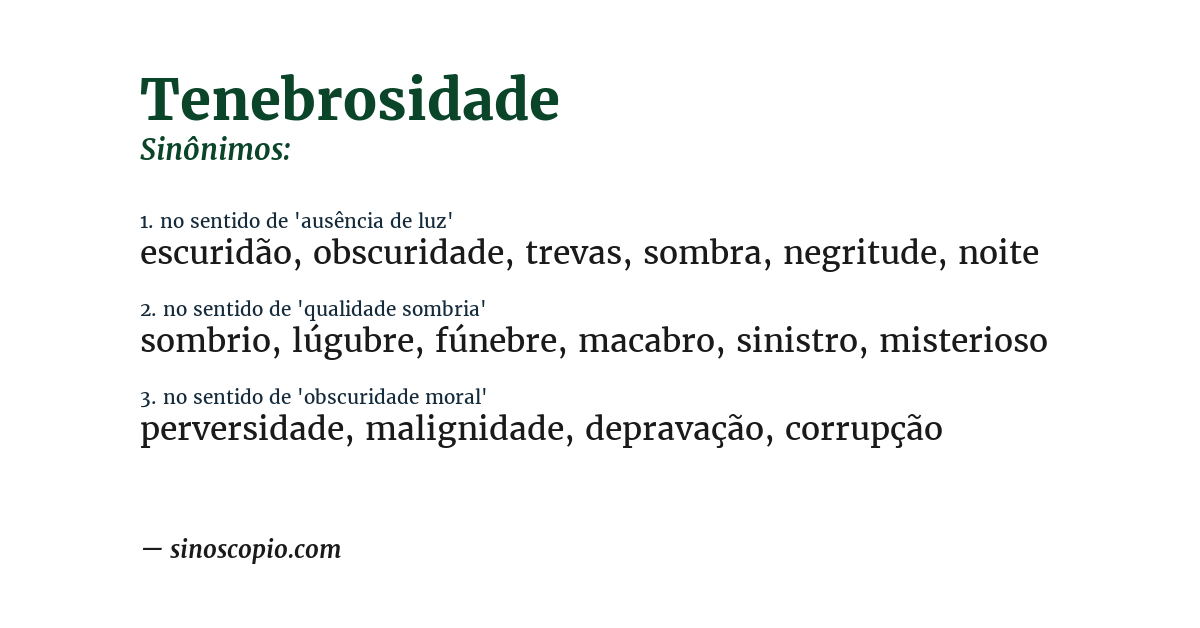 Sinônimo de tenebrosidade