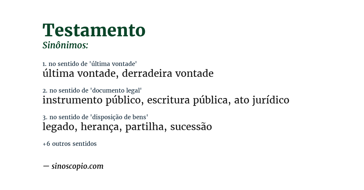 Sinônimo de testamento