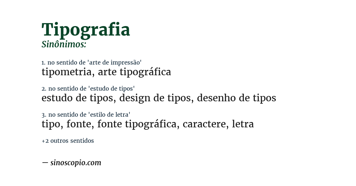Sinônimo de tipografia